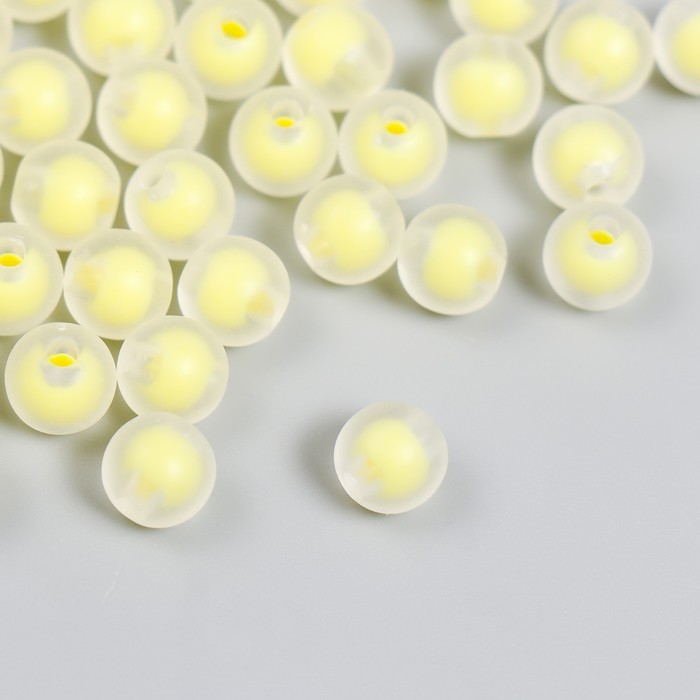 

Бусины пластик "Жёлтые" матовые 20 гр d=0,8 см, Желтый