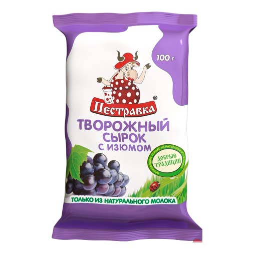 

Сырок творожный Пестравка с изюмом 18% БЗМЖ 100 г