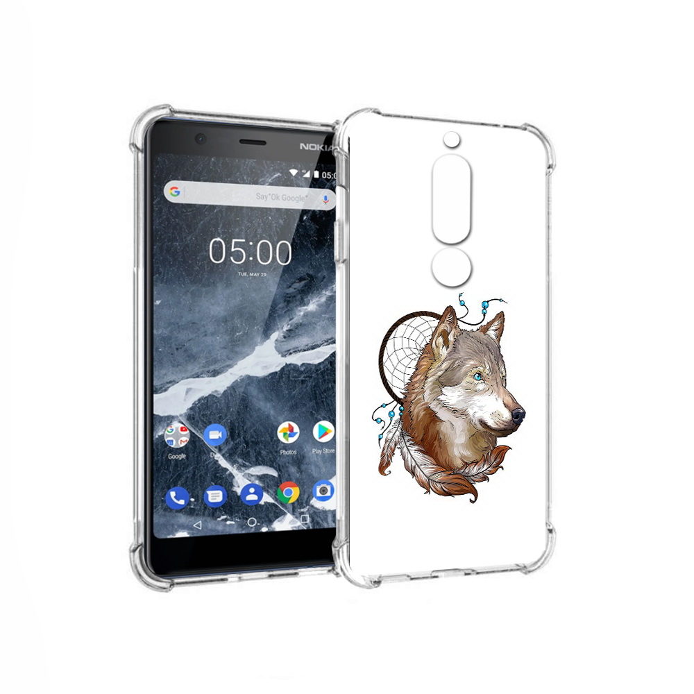 

Чехол MyPads Tocco для Nokia 5.1 волк и ловец снов (PT114144.121.269), Прозрачный, Tocco