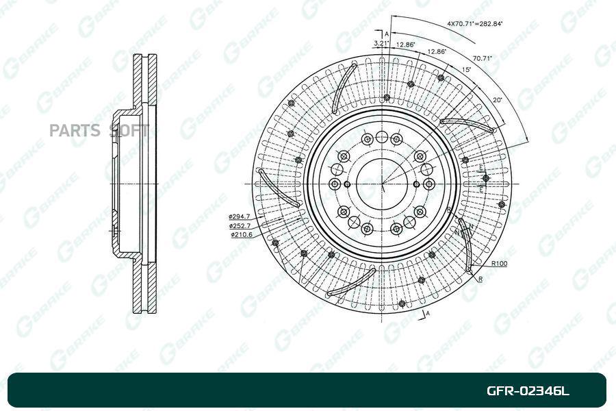 

Тормозной диск GBRAKE перфорированный вентилируемый левый GFR02346L