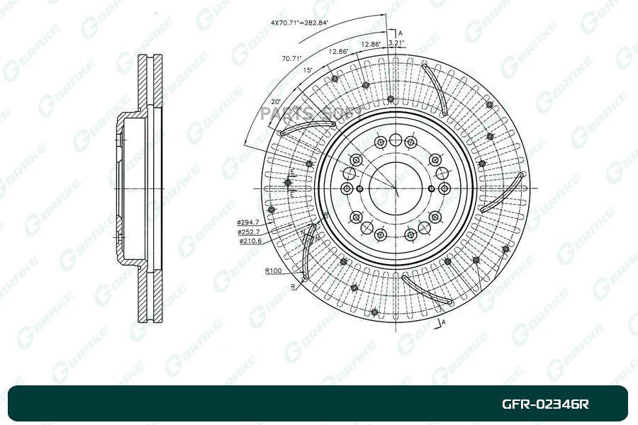 

Тормозной диск GBRAKE перфорированный вентилируемый правый GFR02346R