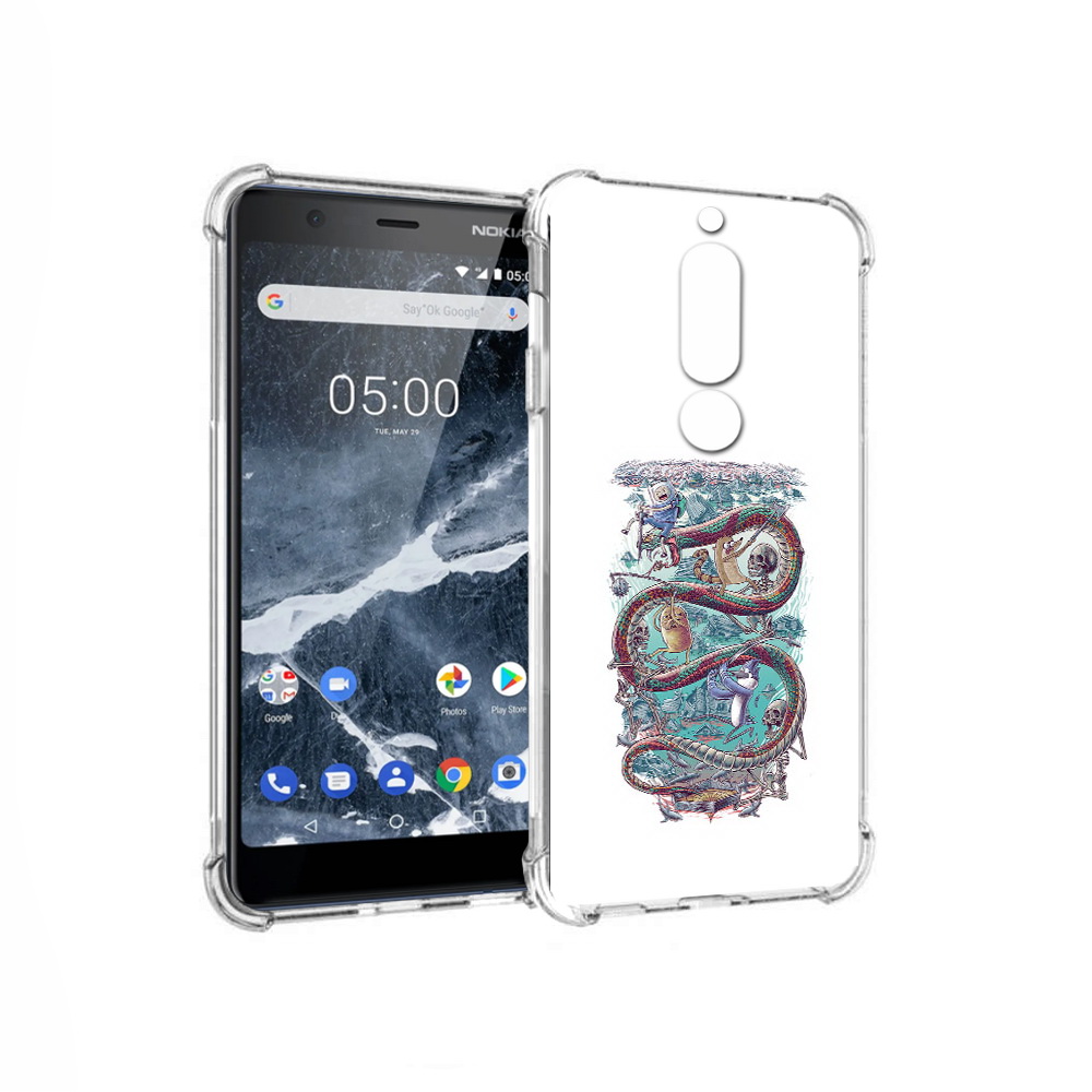 

Чехол MyPads Tocco для Nokia 5.1 время приключений страшилка (PT114144.121.280), Прозрачный, Tocco