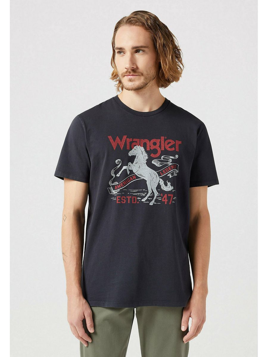 

Футболка мужская Wrangler WR122O092 черная 2XL, Черный, WR122O092