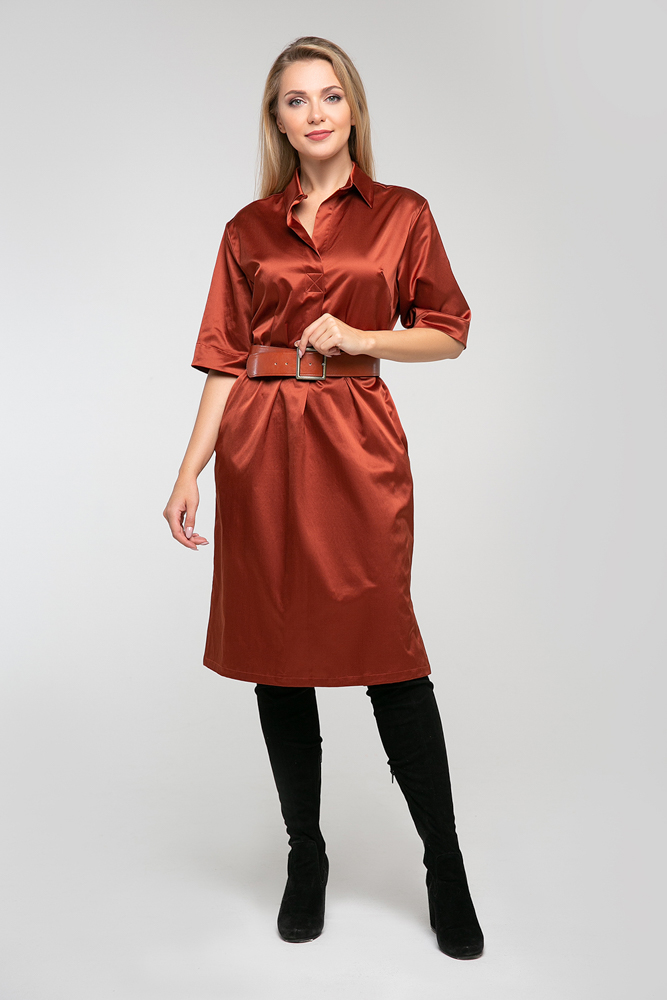 фото Платье женское петербургский швейный дом 3480 коричневое 44