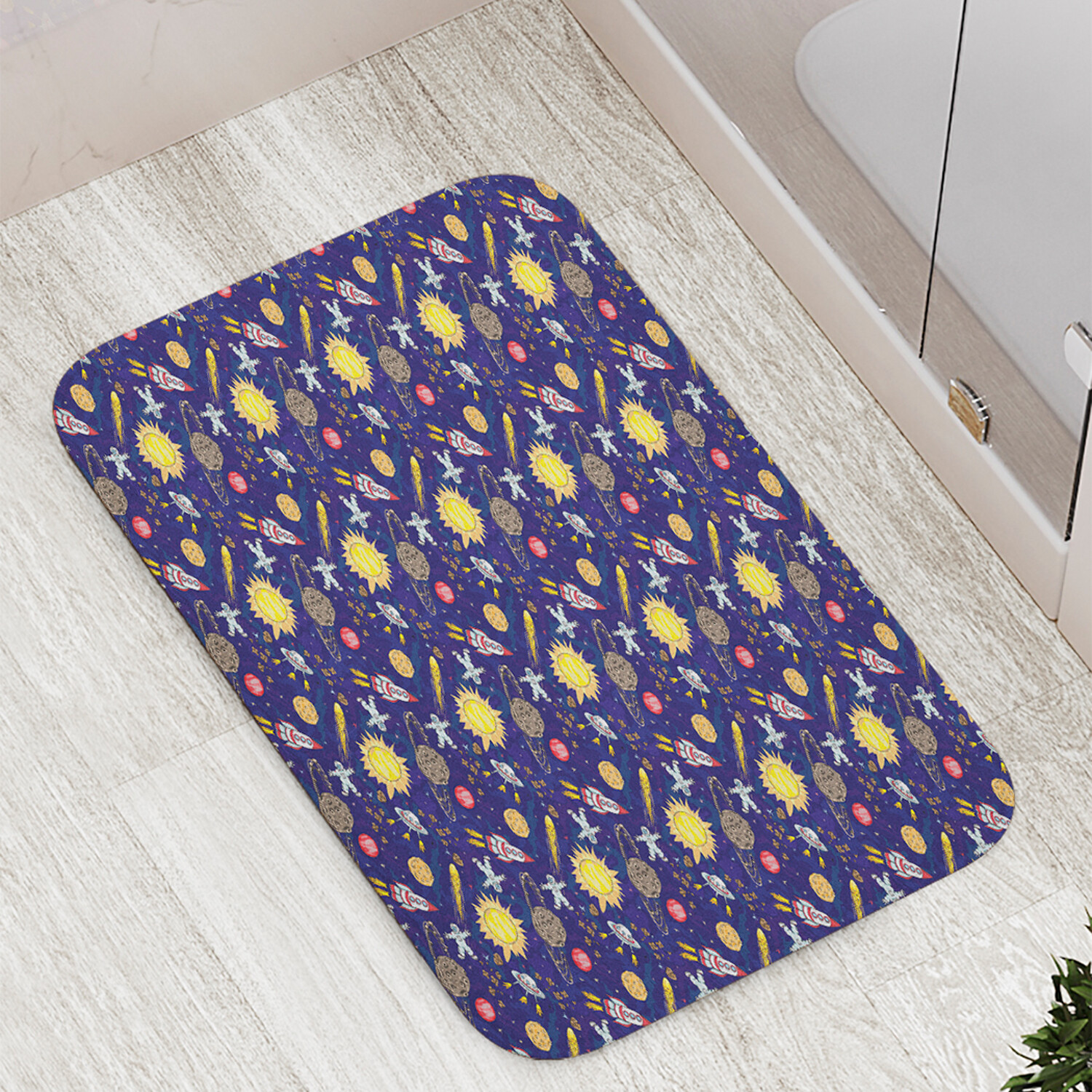 

Коврик противоскользящий JoyArty "Экспедиция в космос" для ванной сауны бассейна,77х52см, Экспедиция в космос