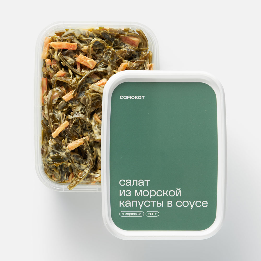 Морская капуста Самокат, с морковью, в соусе, 200 г