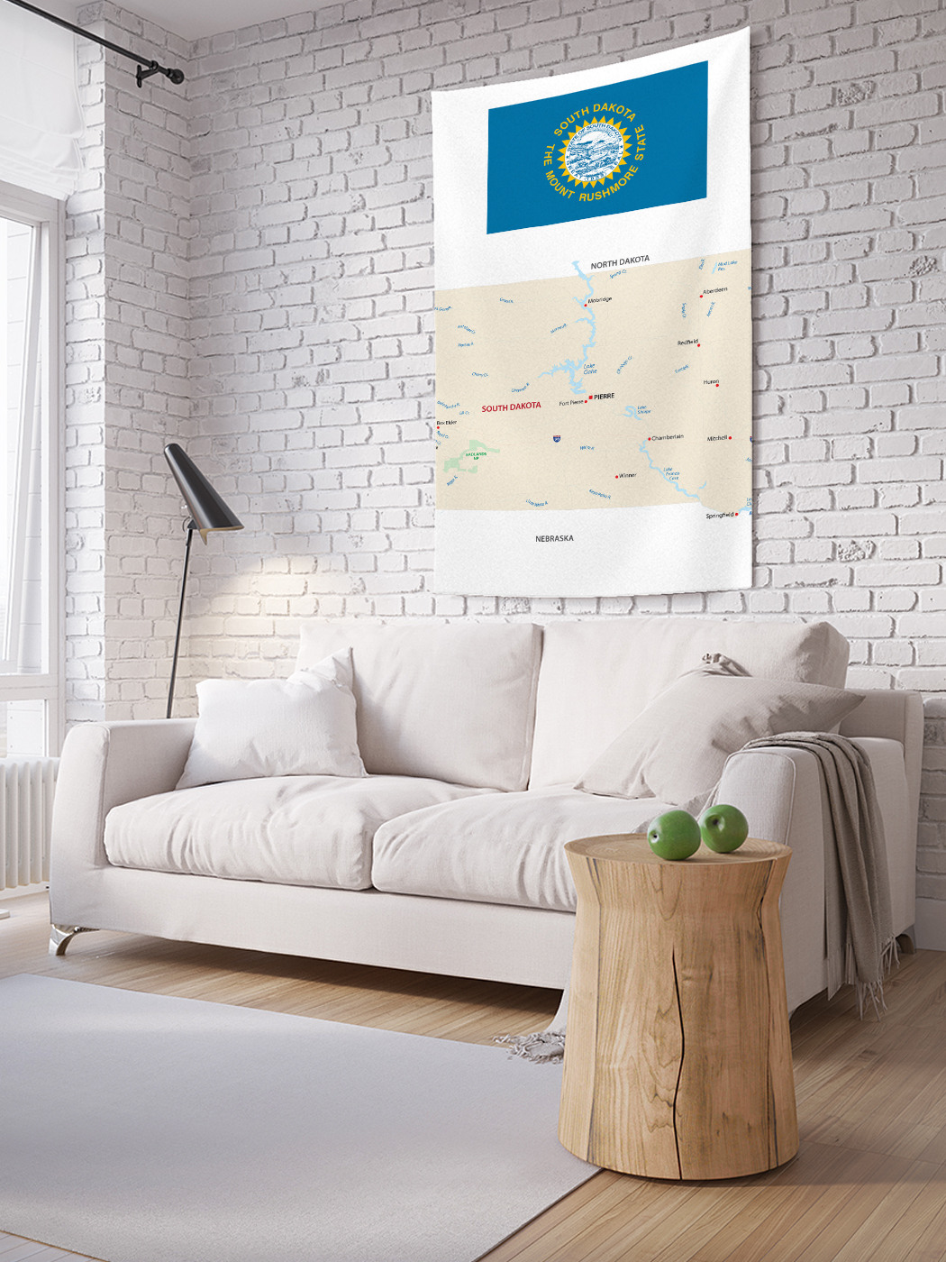 

Вертикальное фотопанно на стену JoyArty Карта Штат Южная Дакота 150x200 см, Карта Штат Южная Дакота