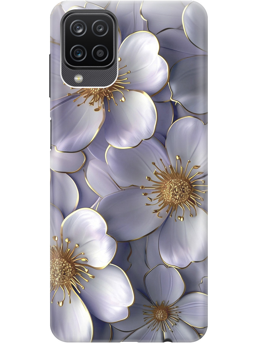 

Силиконовый чехол на Samsung Galaxy A12/M12 с принтом "Бело-сиреневые цветы", 723602810