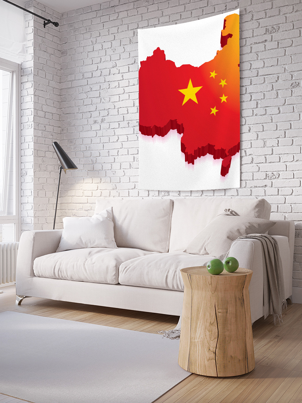 

Вертикальное фотопанно на стену JoyArty Контуры Китая 150x200 см, Контуры Китая