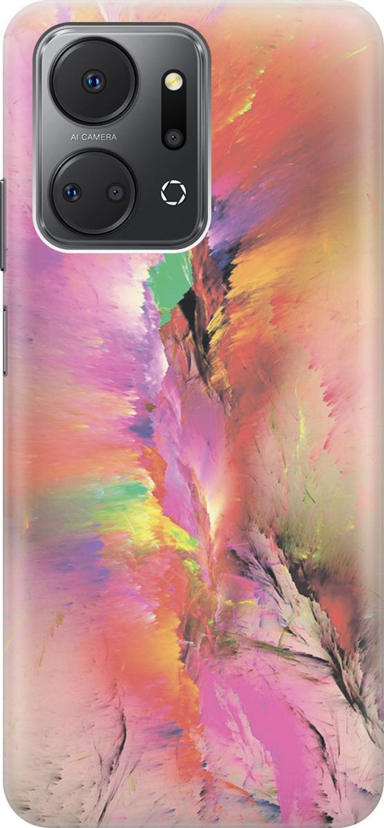 

Силиконовый чехол на Honor X7a с принтом "Красочный разлом", Желтый;зеленый, 159380