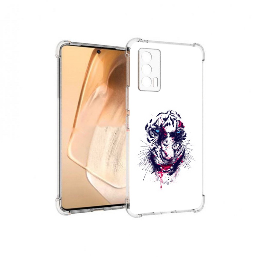 

Чехол MyPads Tocco для Vivo iQOO Neo 5 безумный тигр (PT226960.398.228), Прозрачный, Tocco