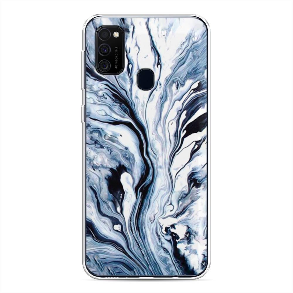 

Чехол Awog на Samsung Galaxy M21 "Голубой минерал мрамор", Разноцветный, 29750-3
