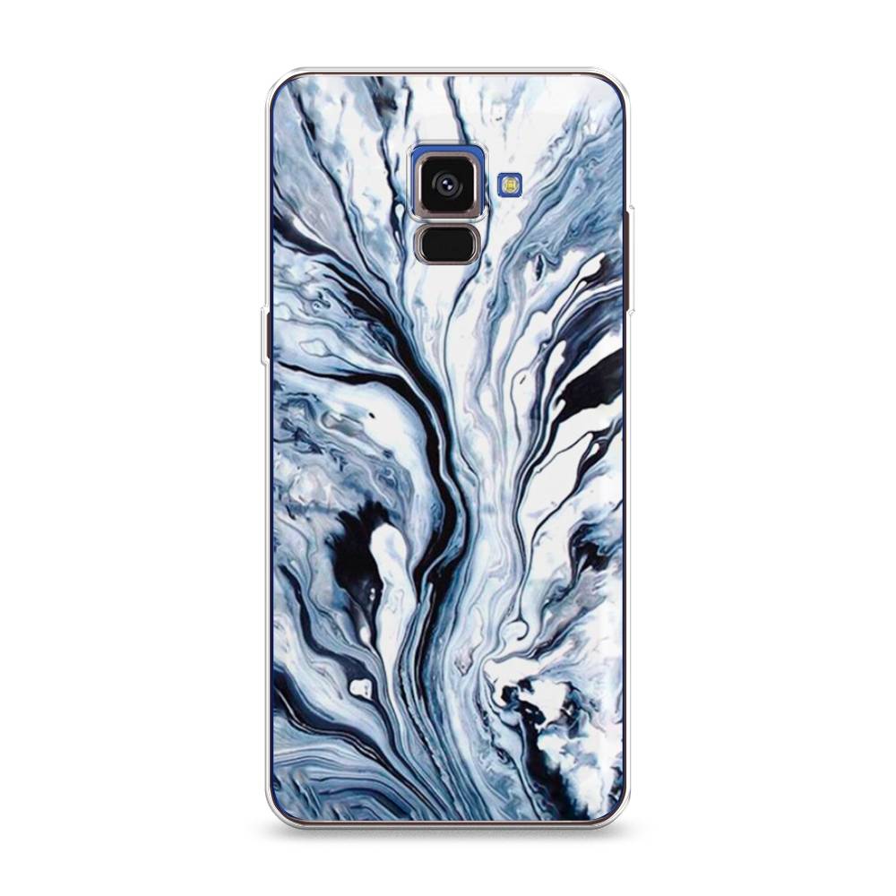 

Чехол Awog на Samsung Galaxy A8 2018 "Голубой минерал мрамор", Разноцветный, 25450-3