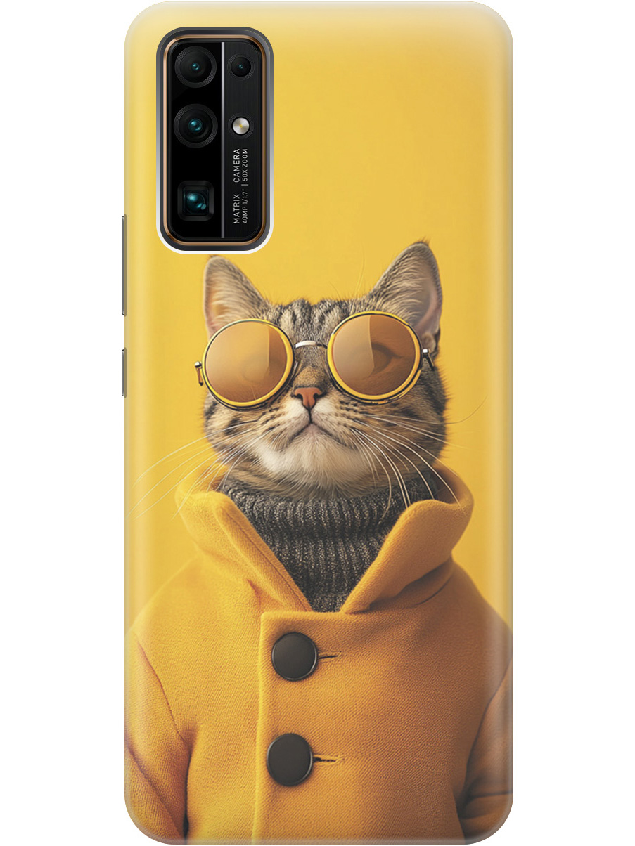

Силиконовый чехол на Honor 30 с принтом "Котик в желтых очках", Прозрачный;желтый;черный, 722945812