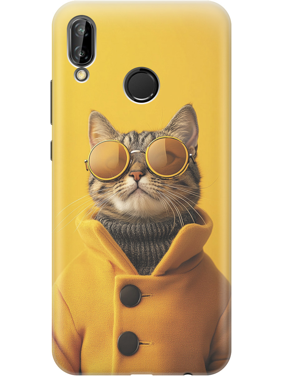 

Силиконовый чехол на Huawei P20 Lite / Nova 3e с принтом "Котик в желтых очках", Прозрачный;желтый;черный, 717614212