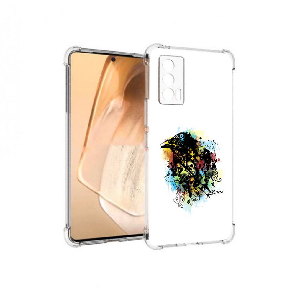 

Чехол MyPads Tocco для Vivo iQOO Neo 5 ворон и черепа (PT226960.398.273), Прозрачный, Tocco