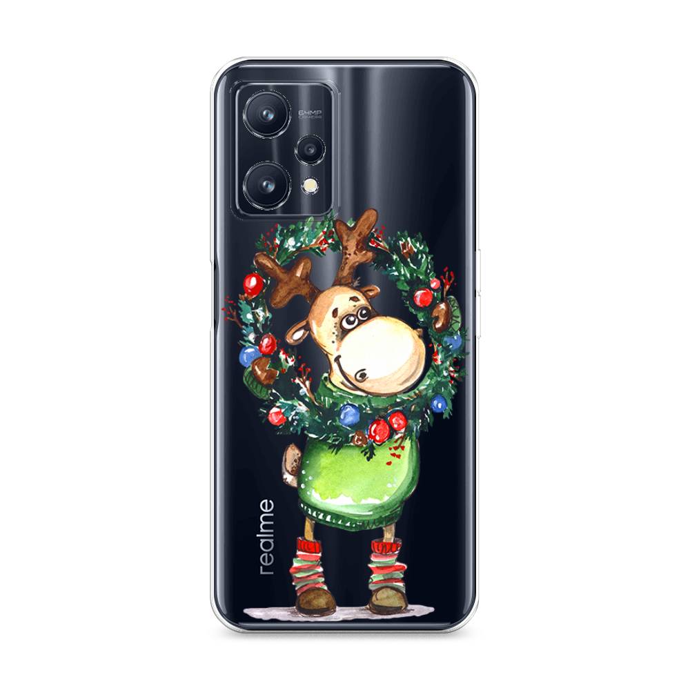 

Чехол на Realme 9 "Олень с новогодним венком", 258750-4
