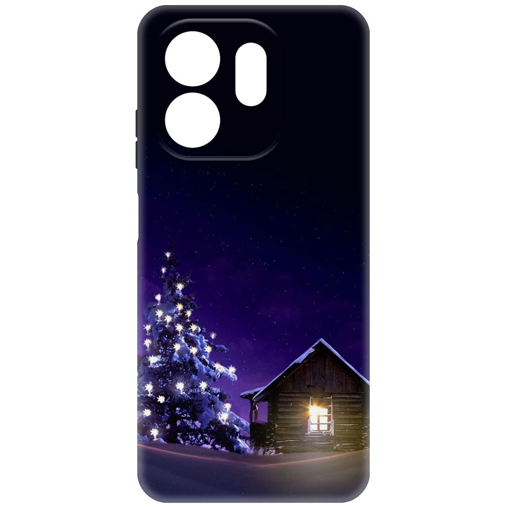 

Чехол-накладка Krutoff Soft Case Зимний домик для INFINIX Smart 9 черный