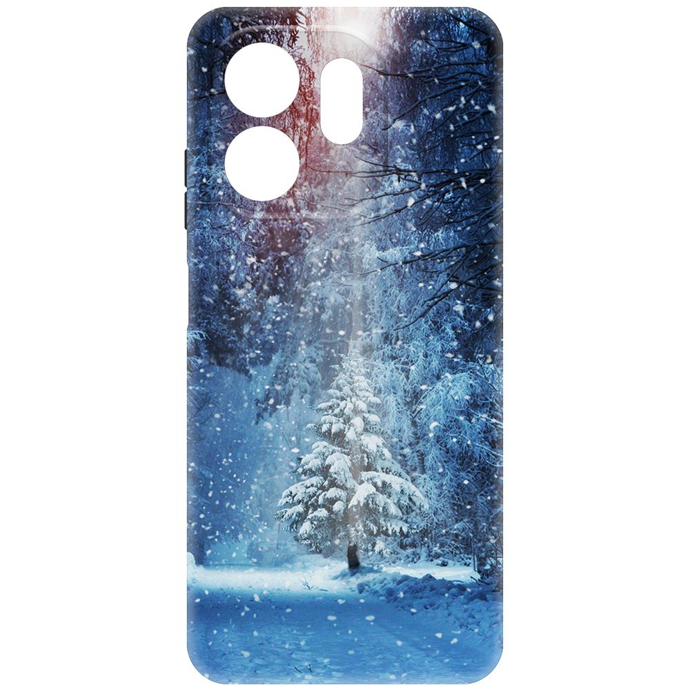 

Чехол-накладка Krutoff Soft Case Лесная ель для INFINIX Smart 9 черный