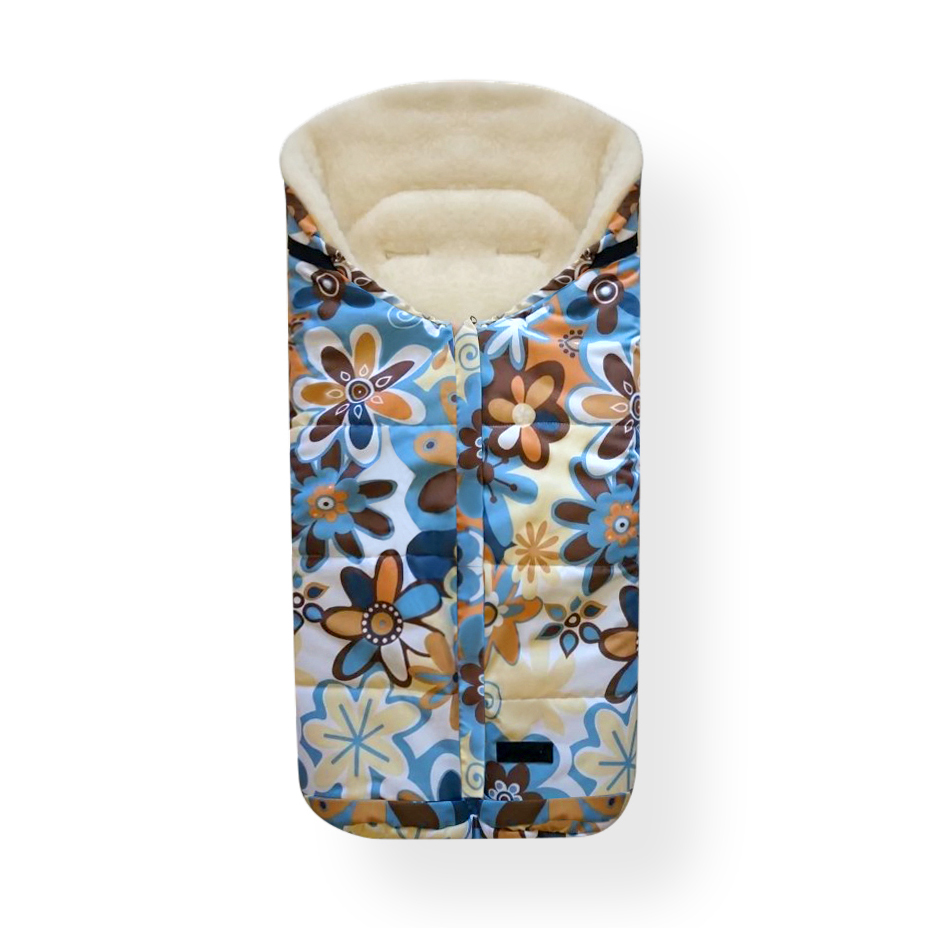 Спальный мешок в коляску Womar Wintry №12, шерсть, 16 Цветки муфта для рук на коляску esspero cosy arctic натуральная шерсть white
