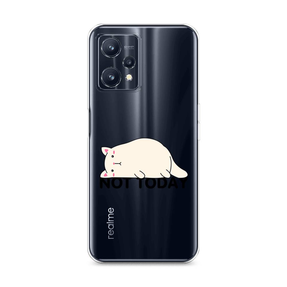 

Чехол на Realme 9 "Cat not today", Белый;розовый;черный, 258750-1