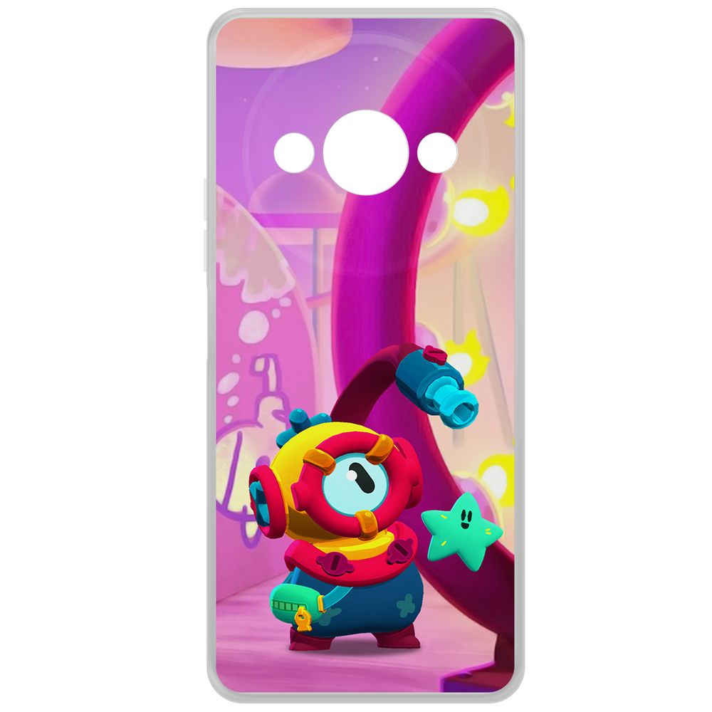 

Чехол-накладка Krutoff Clear Case Brawl Stars-Отис для Xiaomi Poco C61, Прозрачный