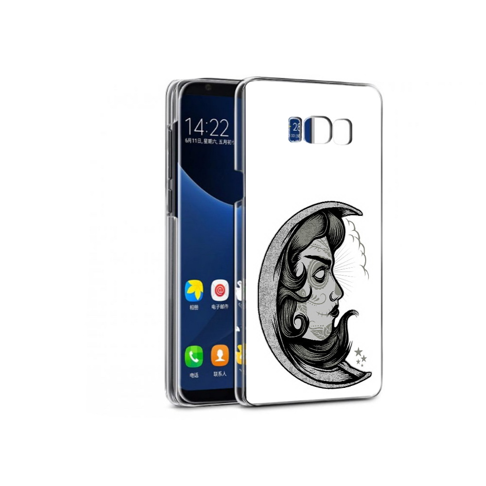 

Чехол MyPads Tocco для Samsung Galaxy S7 черно белая луна с лицом (PT40116.513.680), Прозрачный, Tocco