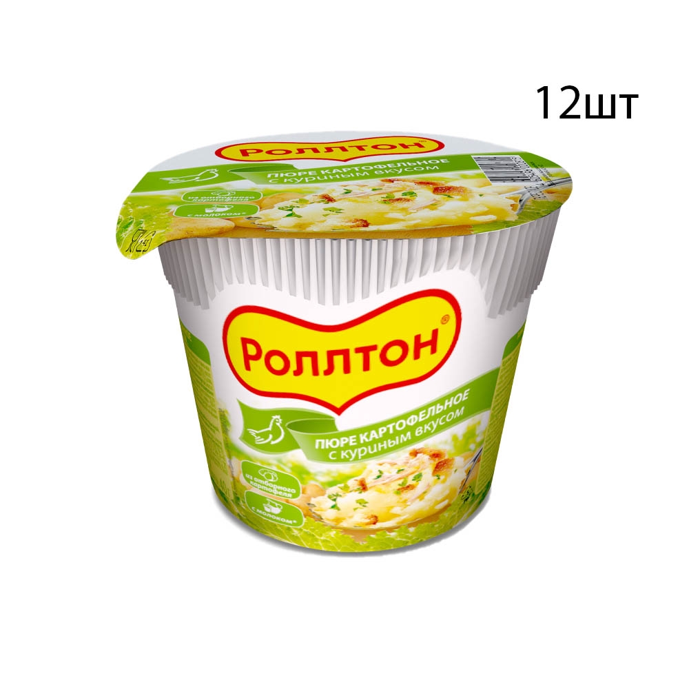 Пюре картофельное Роллтон куриное, 40 г х 12 шт