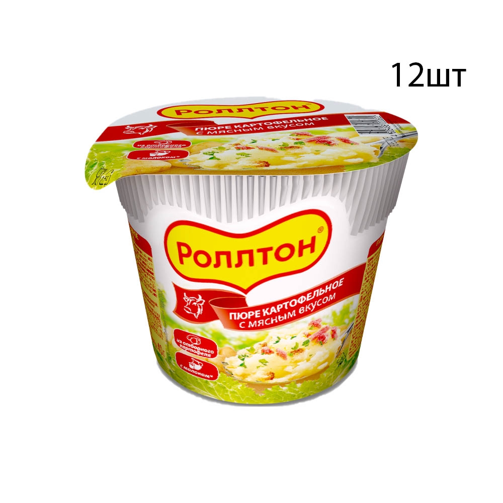 Пюре картофельное Роллтон мясное, 40 г х 12 шт