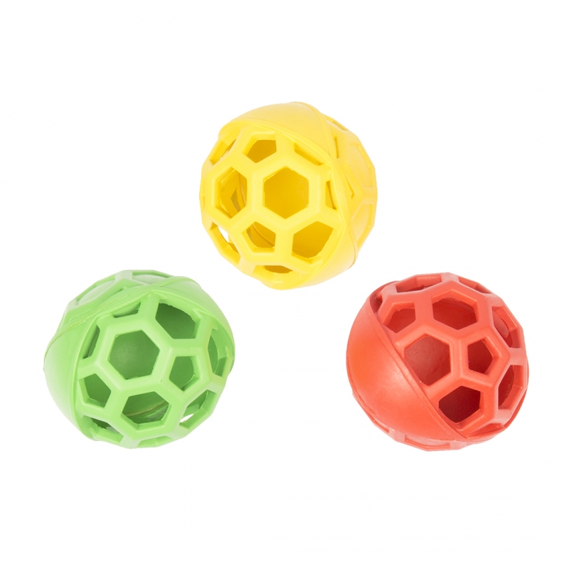 фото Игрушка для собак резиновая duvo+ мяч с сотами, 7см