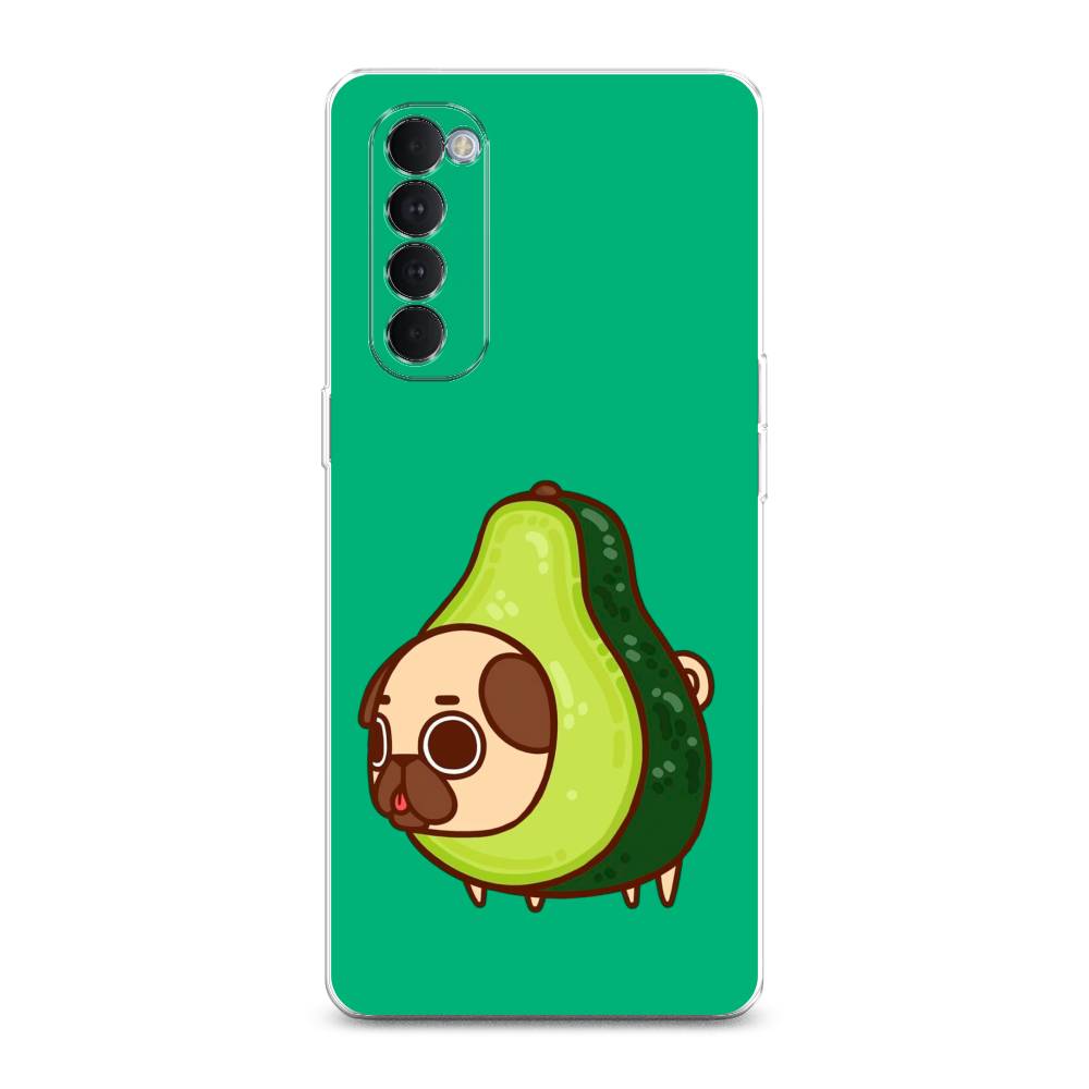 

Чехол на Oppo Reno 4 Pro "Мопс авокадик", Зеленый, 258950-1
