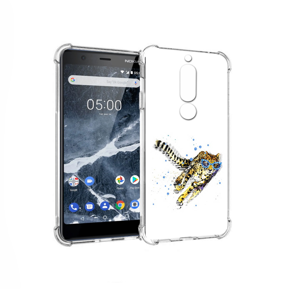 

Чехол MyPads Tocco для Nokia 5.1 гепард в очках (PT114144.121.287), Прозрачный, Tocco
