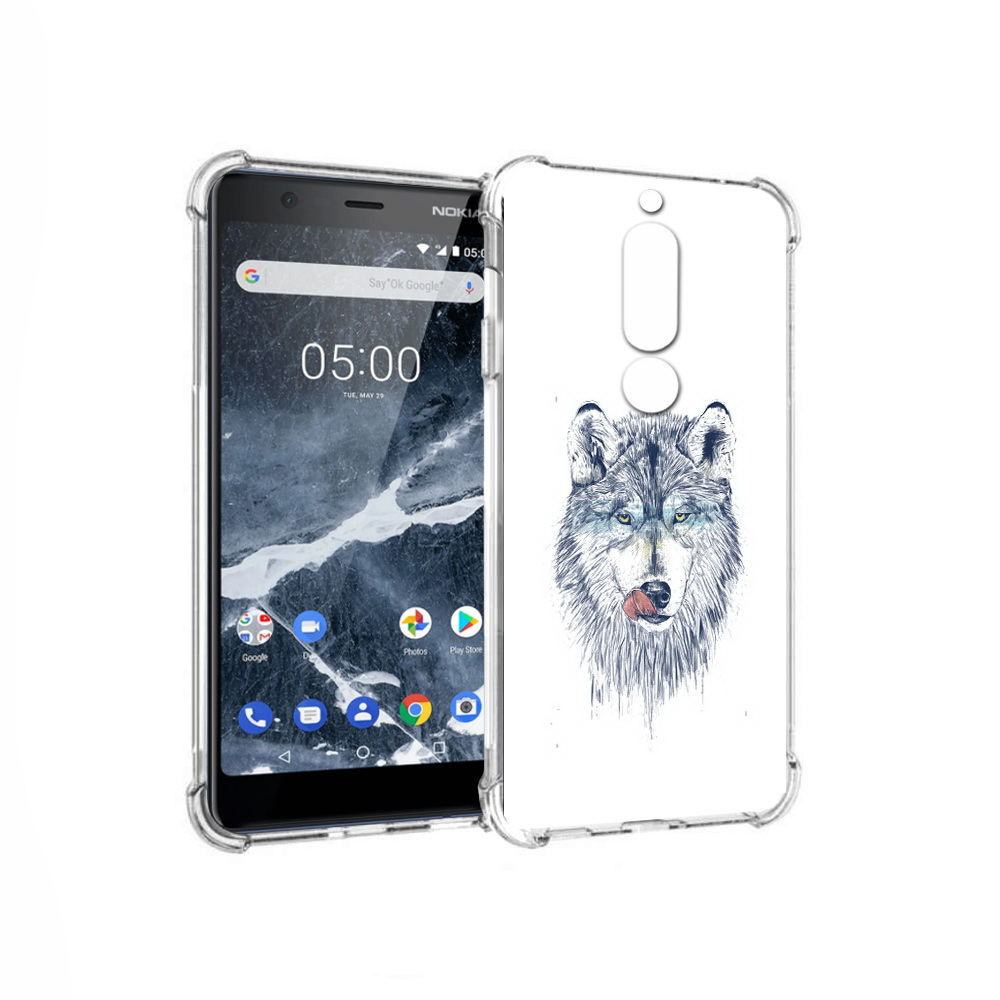 

Чехол MyPads Tocco для Nokia 5.1 голодгый волк (PT114144.121.292), Прозрачный, Tocco