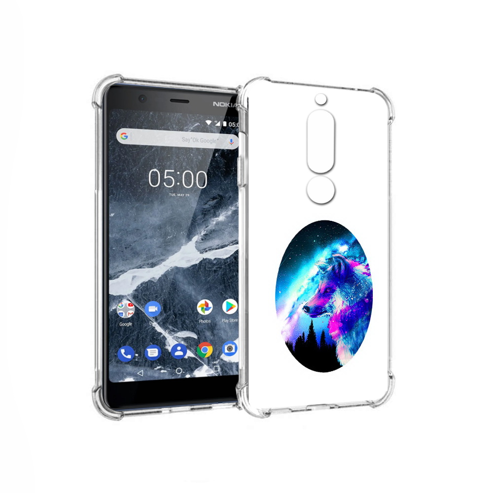 

Чехол MyPads Tocco для Nokia 5.1 голубой волк (PT114144.121.293), Прозрачный, Tocco
