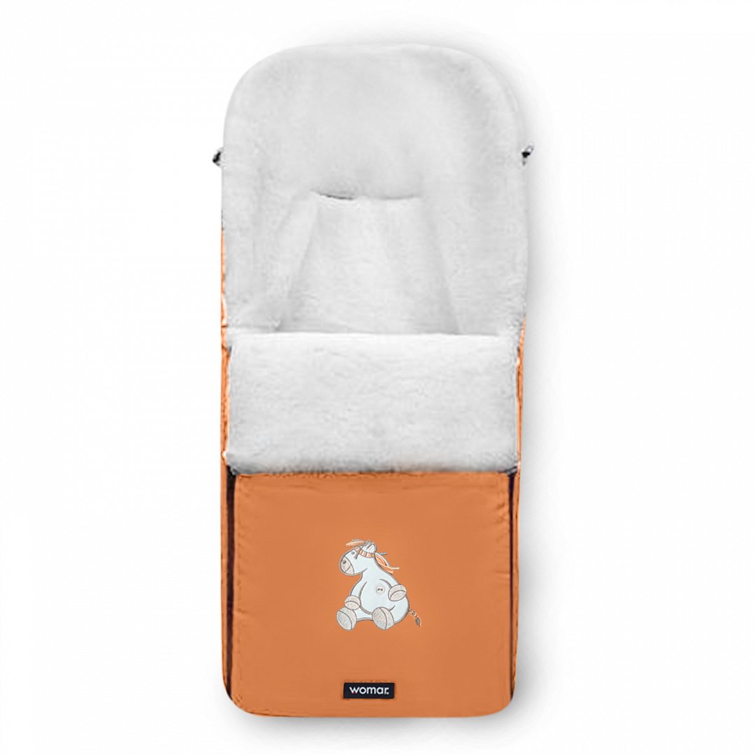 Зимний меховой конверт в коляску Womar №3 Sleepy Bear (2 оранжевый)