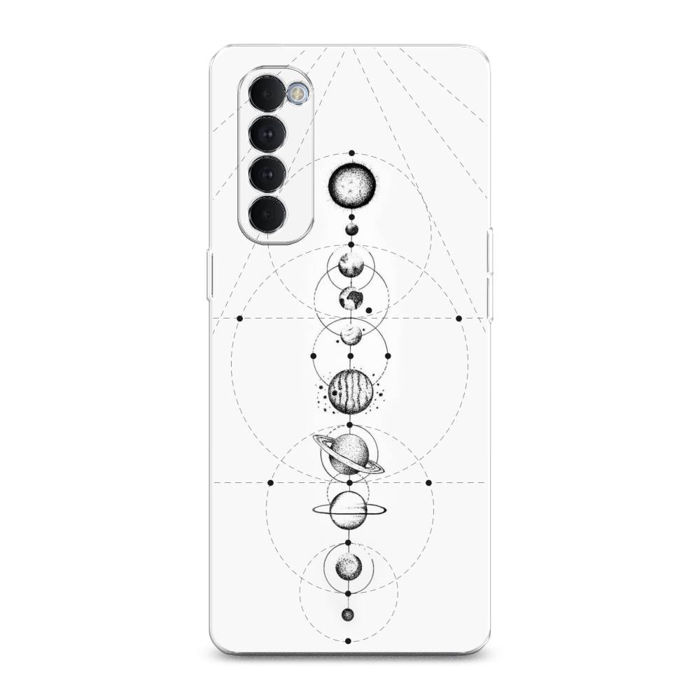 

Чехол на Oppo Reno 4 Pro "Парад планет", Серый, 258950-2