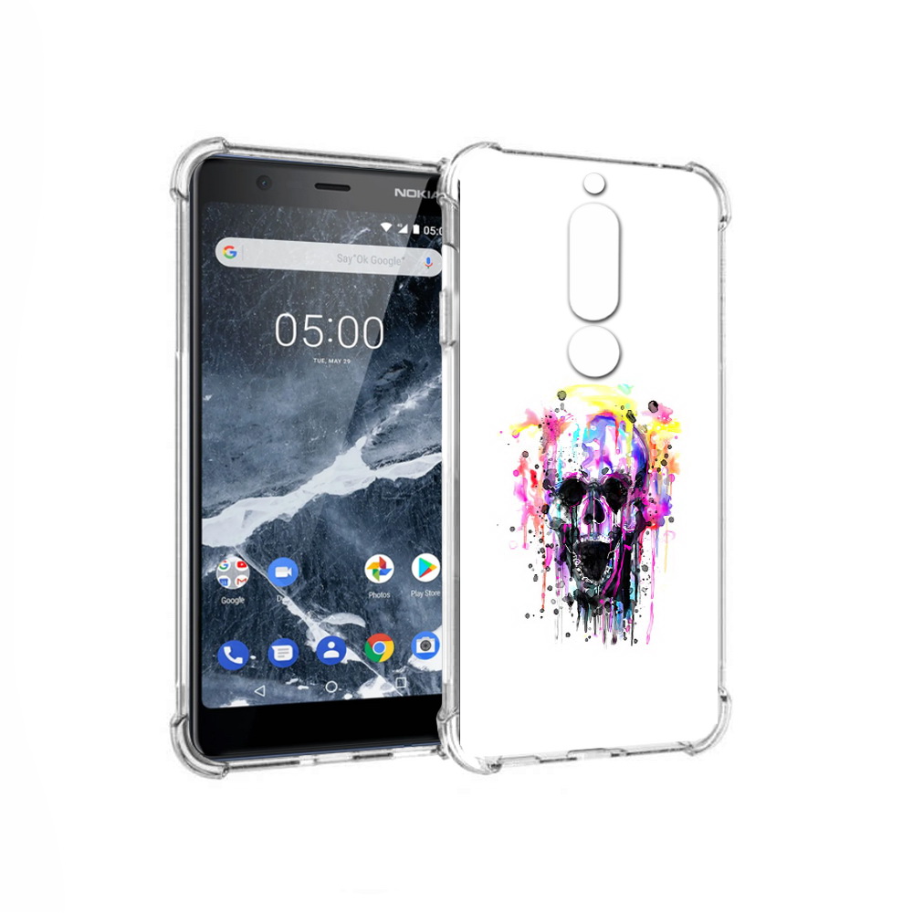 

Чехол MyPads Tocco для Nokia 5.1 граффити череп (PT114144.121.298), Прозрачный, Tocco