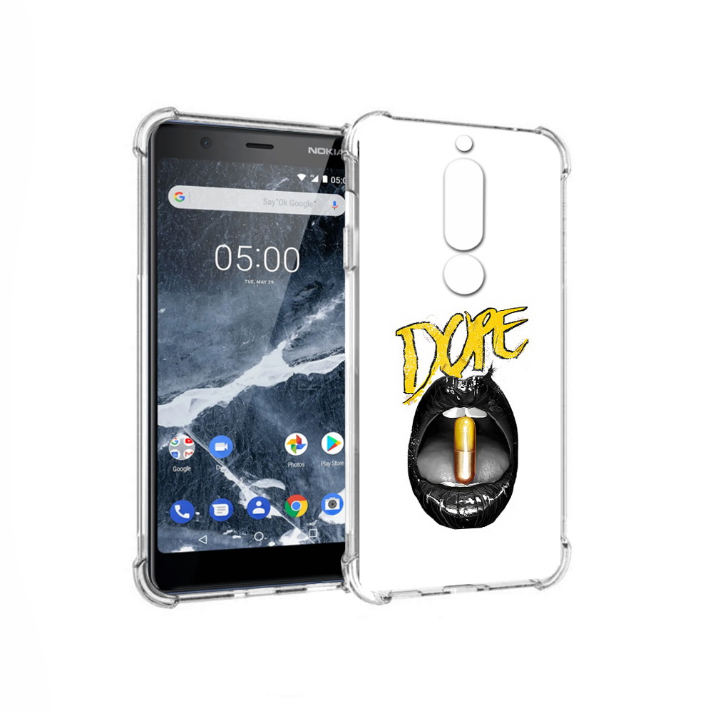 

Чехол MyPads Tocco для Nokia 5.1 губы (PT114144.121.303), Прозрачный, Tocco