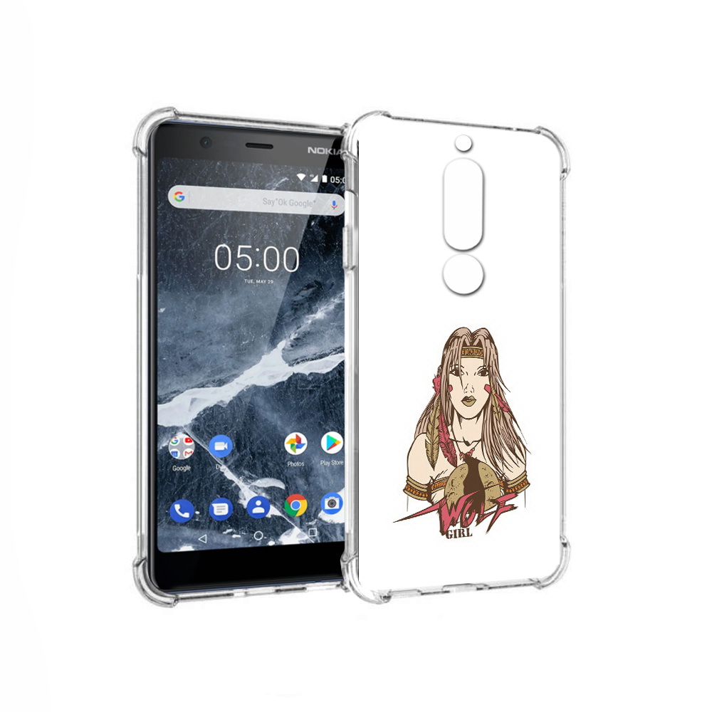 

Чехол MyPads Tocco для Nokia 5.1 девушка волк (PT114144.121.306), Прозрачный, Tocco