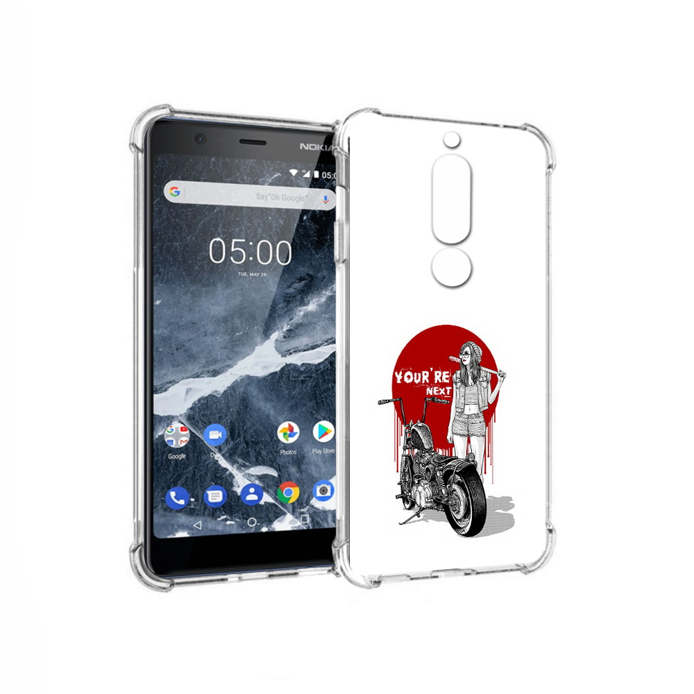 Чехол MyPads Tocco для Nokia 5.1 девушка с мотоциклом (PT114144.121.315)