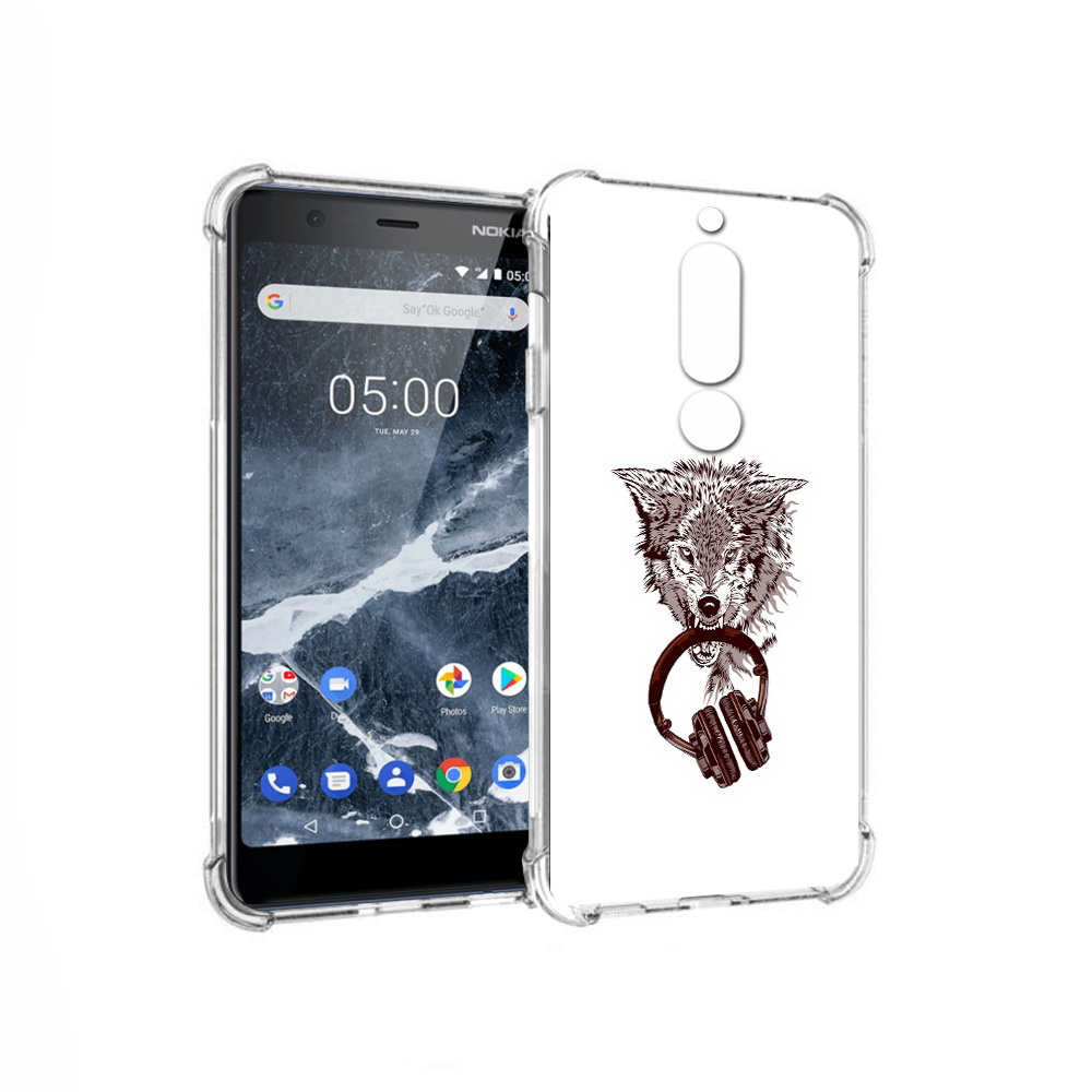 

Чехол MyPads Tocco для Nokia 5.1 дикий волк (PT114144.121.325), Прозрачный, Tocco