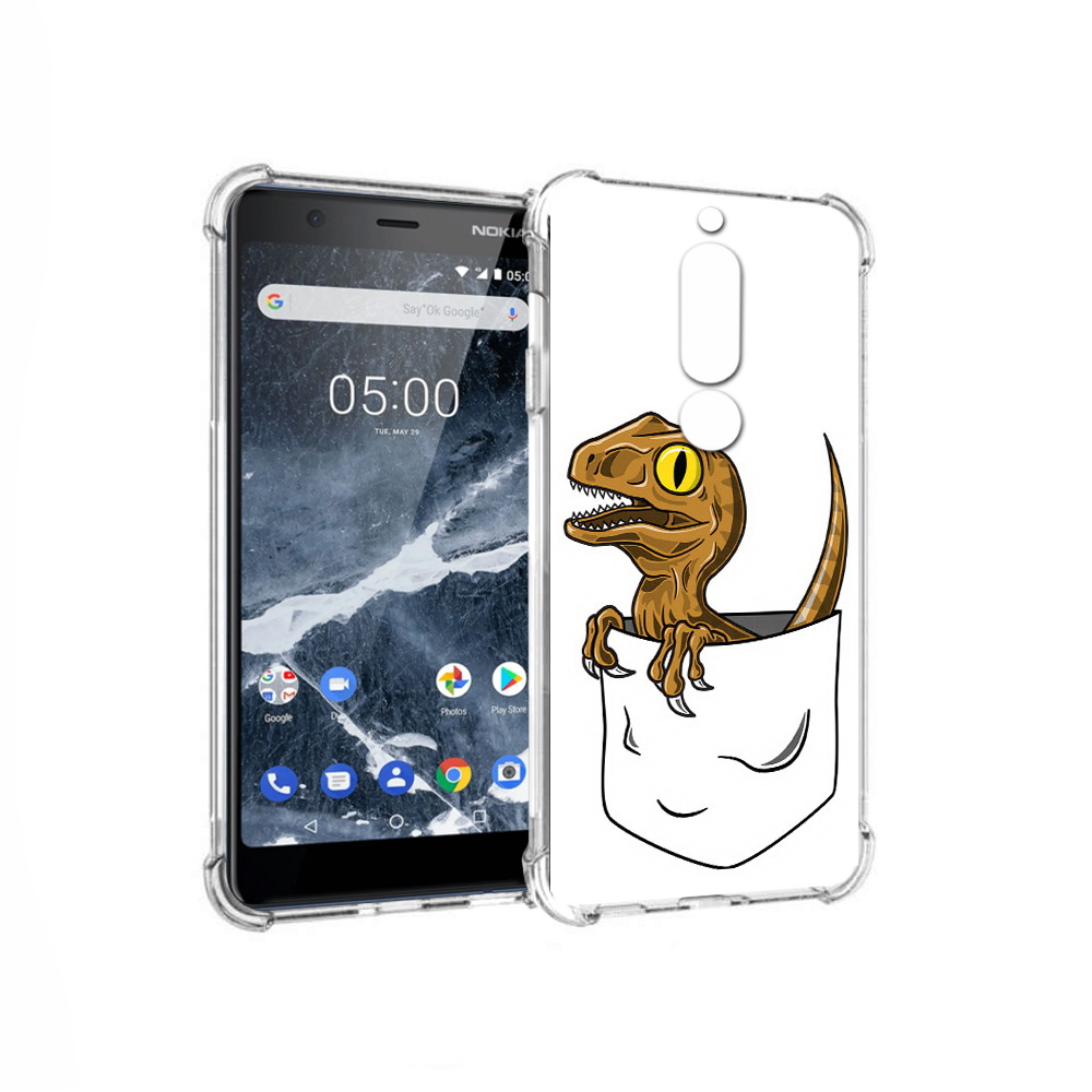 

Чехол MyPads Tocco для Nokia 5.1 динозавр в кармане (PT114144.121.327), Прозрачный, Tocco