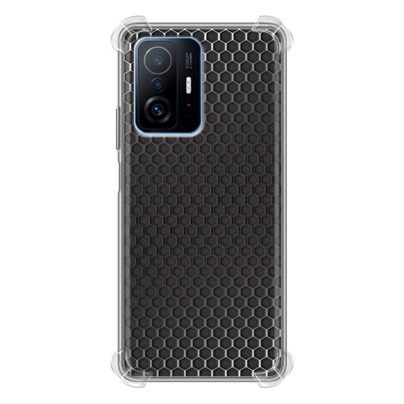 фото Дизайнерский силиконовый с усиленными углами чехол для xiaomi 11t металл соты 100gadgets
