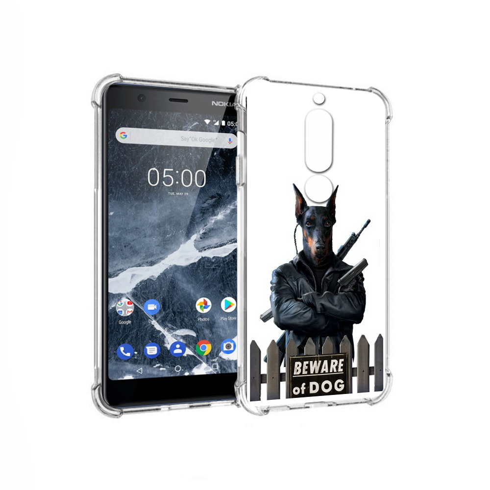 

Чехол MyPads Tocco для Nokia 5.1 доберман (PT114144.121.332), Прозрачный, Tocco