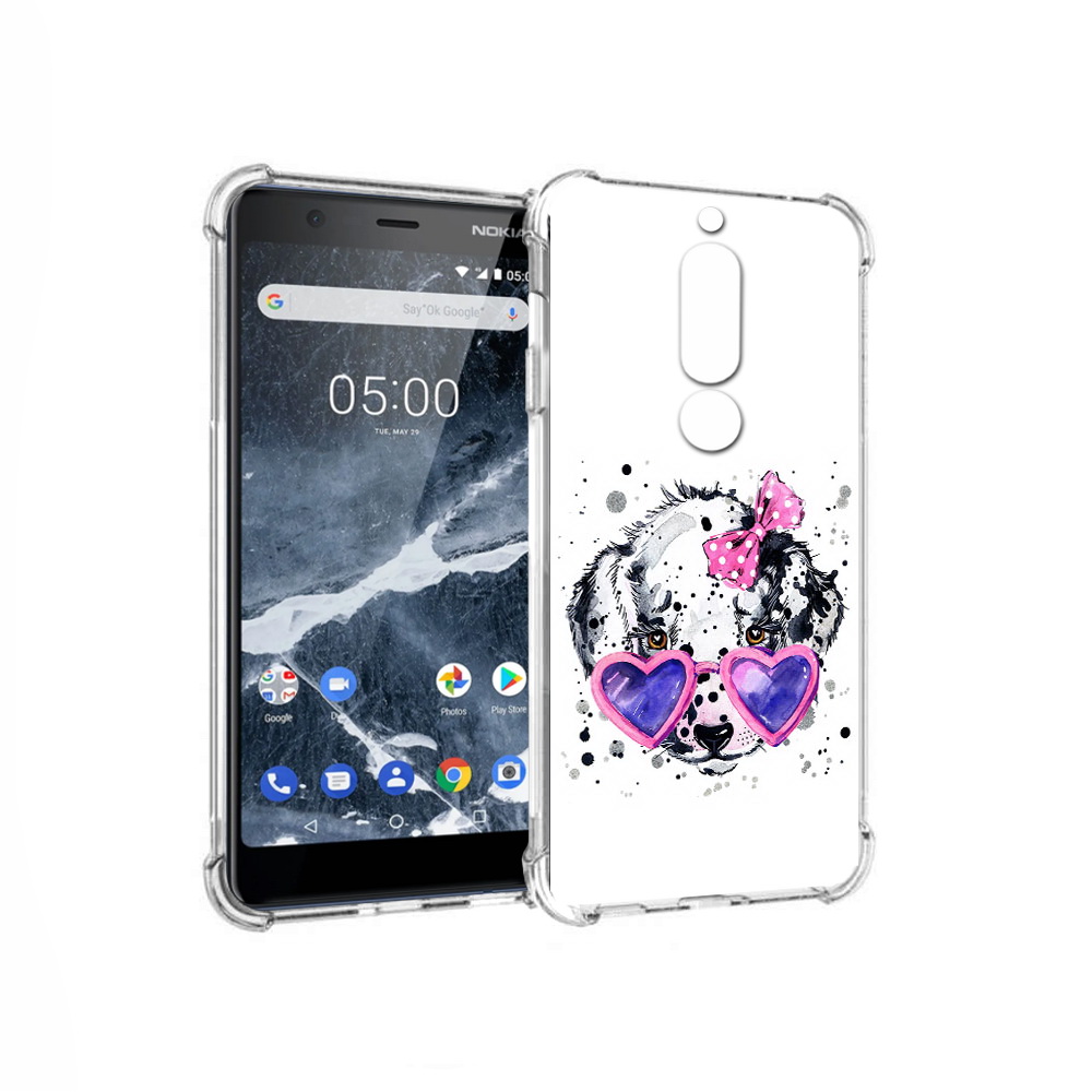 

Чехол MyPads Tocco для Nokia 5.1 долматинец в очках (PT114144.121.337), Прозрачный, Tocco