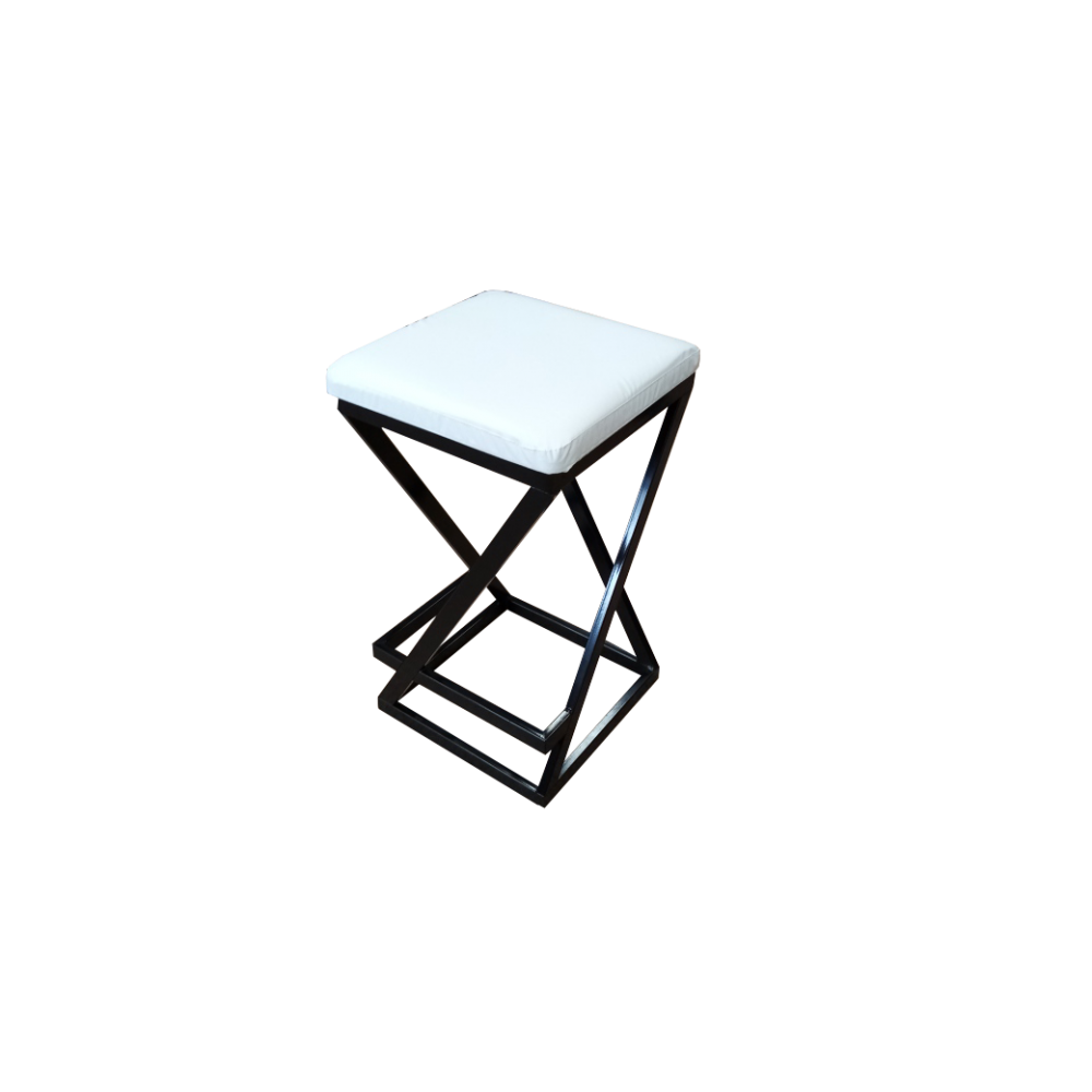 фото Полубарный табурет new victoria лофт с мягким сиденьем черный - белый