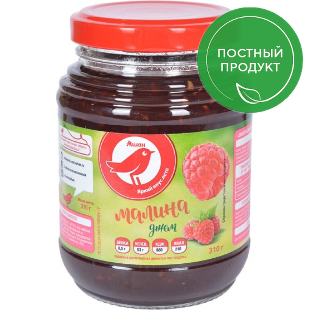 

Джем АШАН Красная Птица малиновый 310 г