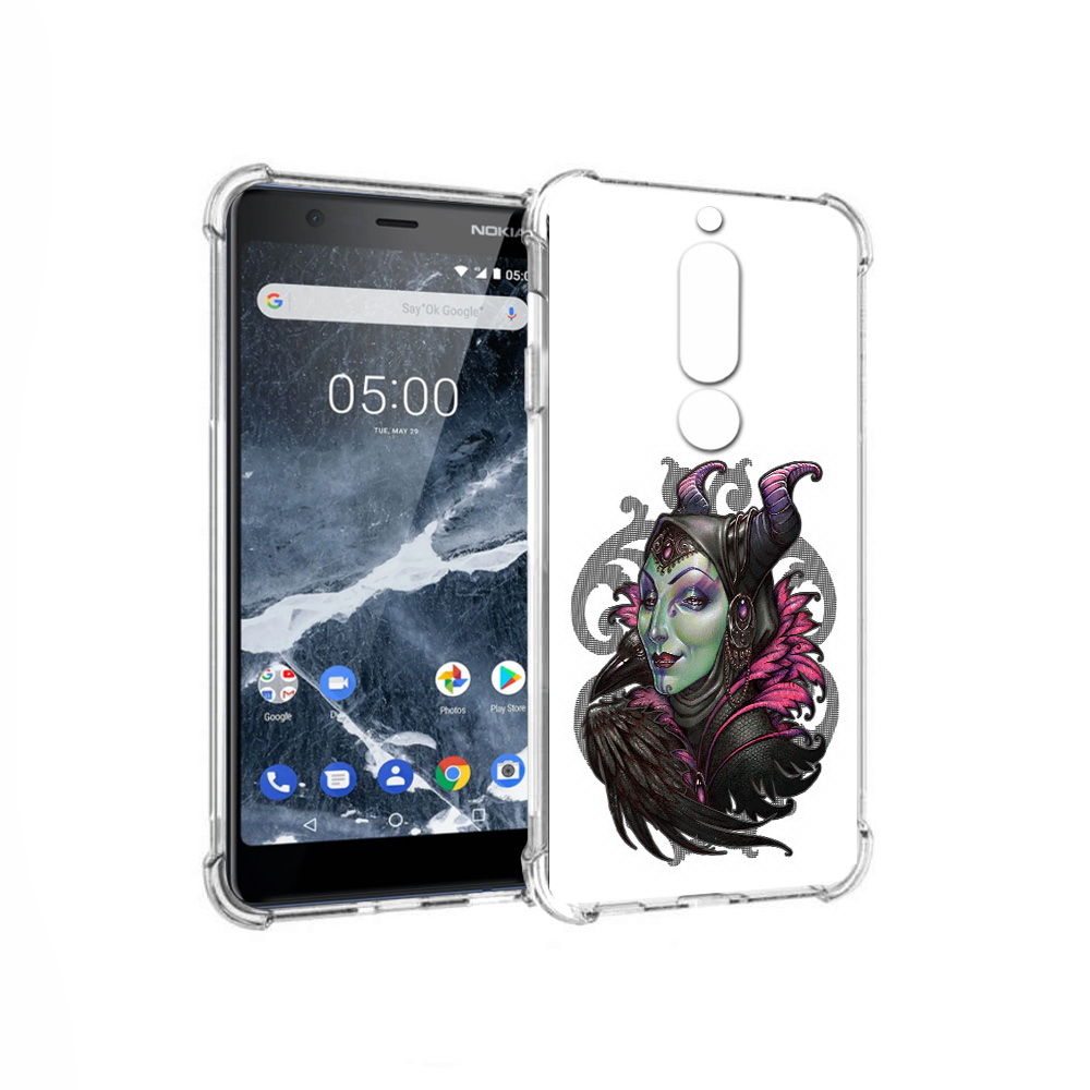 

Чехол MyPads Tocco для Nokia 5.1 зеленая девушка с вороном (PT114144.121.357), Прозрачный, Tocco