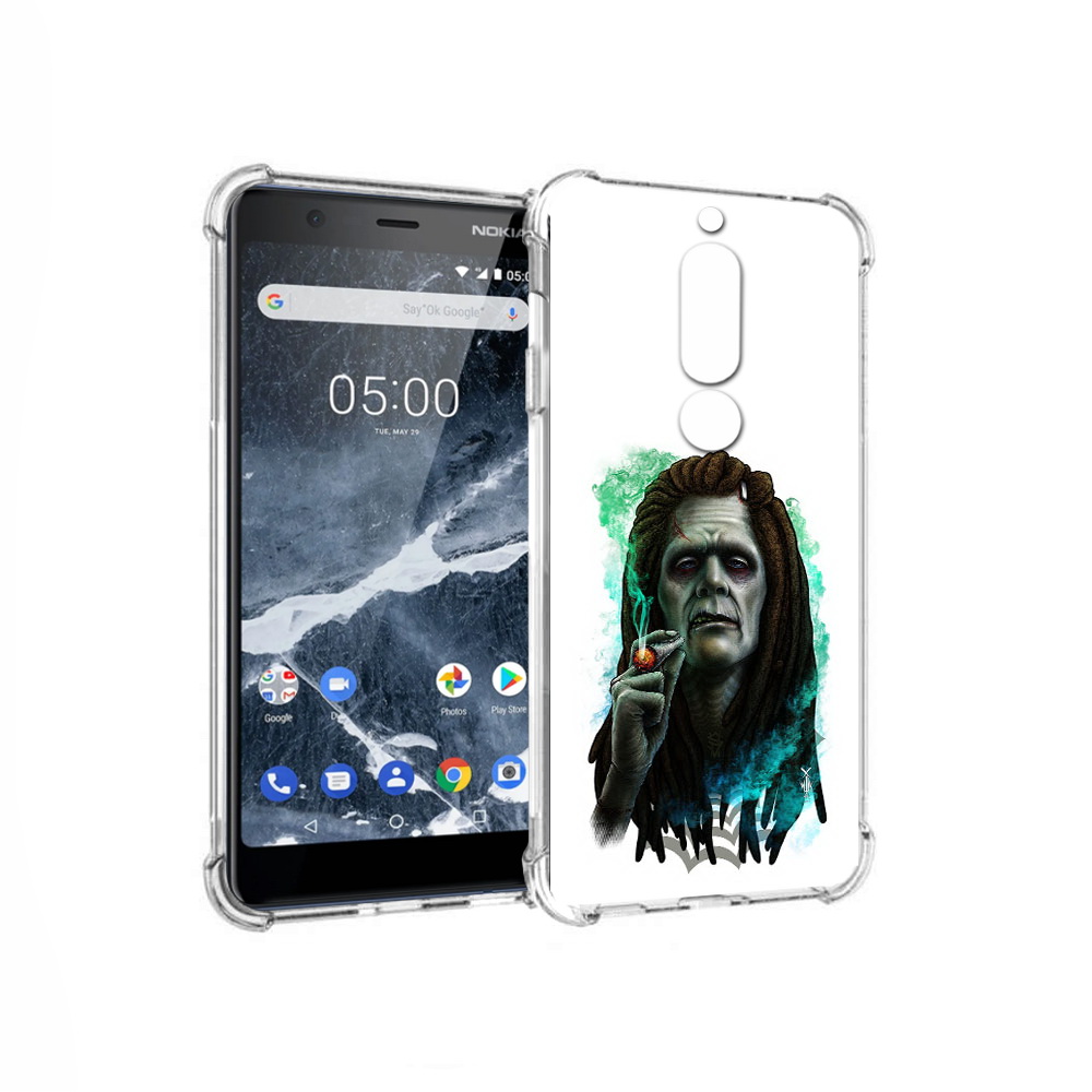 

Чехол MyPads Tocco для Nokia 5.1 зеленый мужчина с сигаретой (PT114144.121.360), Прозрачный, Tocco