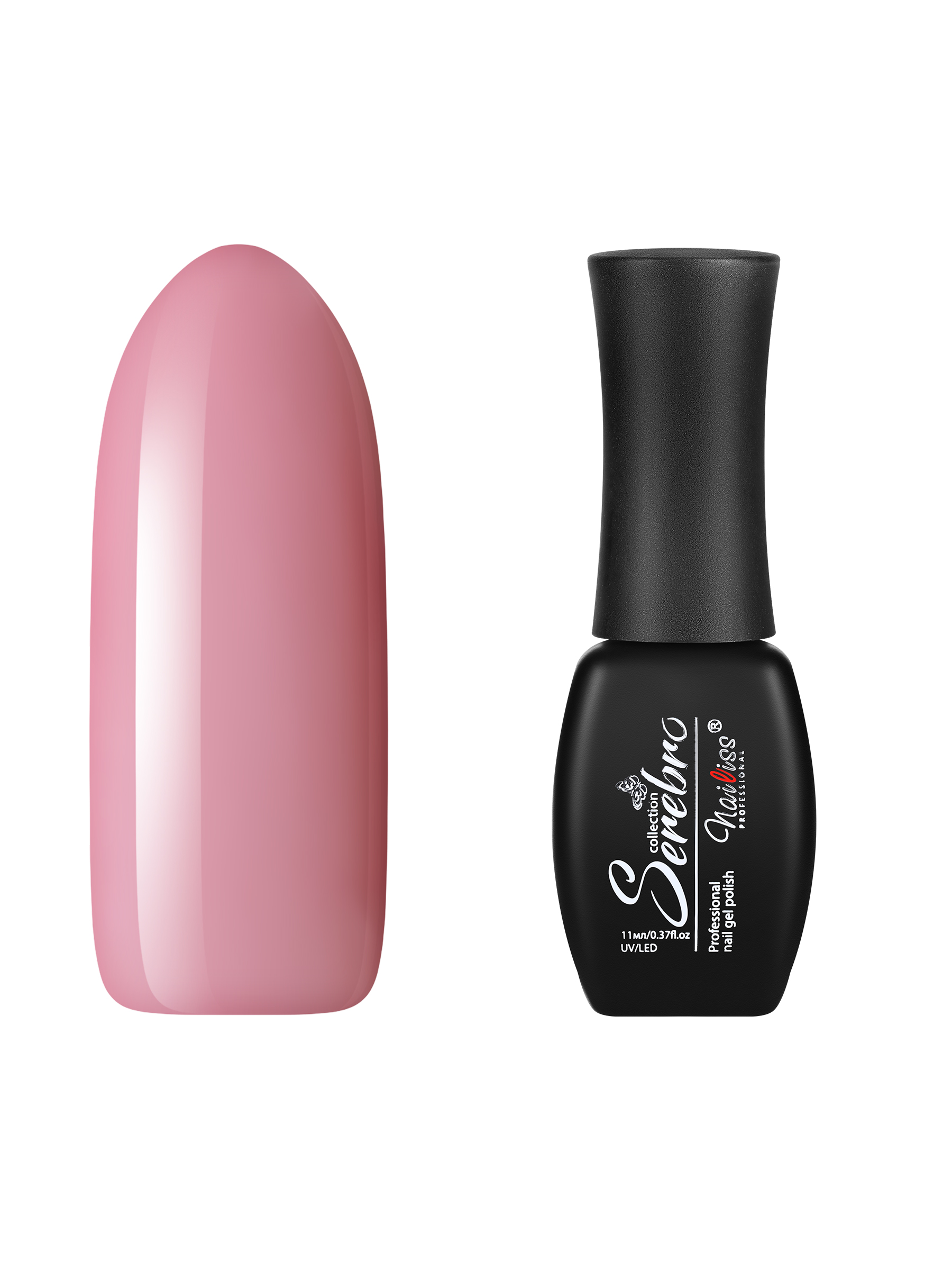 Гель-лак для ногтей Serebro, плотный, гипоаллергенный, насыщенный, бежевый розовый, 11 мл бигуди для прикорневого объема с зажимом 2 × 1 см 10 7 см розовый бежевый